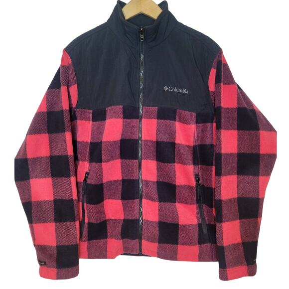 Womens Columbia Bugaboo Buffalo Plaid Fleece Zip Jacket Lrg - Picture 1 of 8